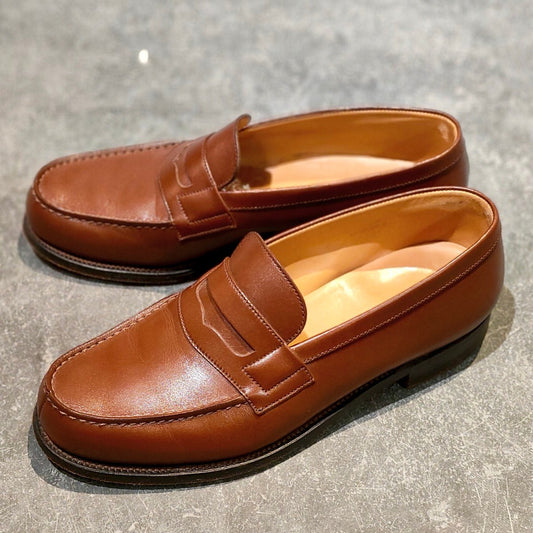 美品【J.M.WESTON】ジェイエムウエストン 180 シグニチャーローファー ボックスカーフ タンブラウン サイズUK5.5D 41ラスト