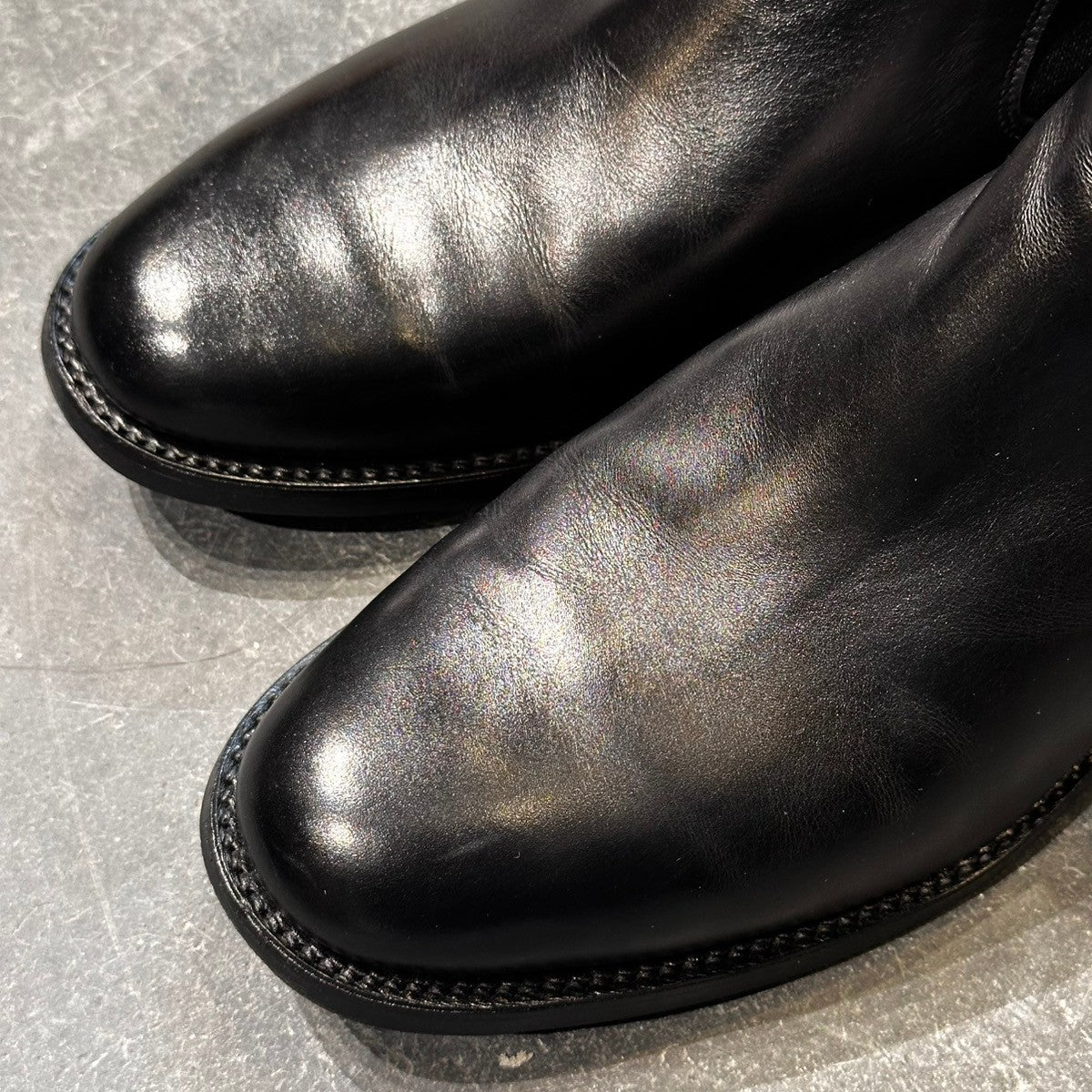 美品【SANDERS】サンダース チェルシーブーツ 2443B カーフ ブラック サイズUK7