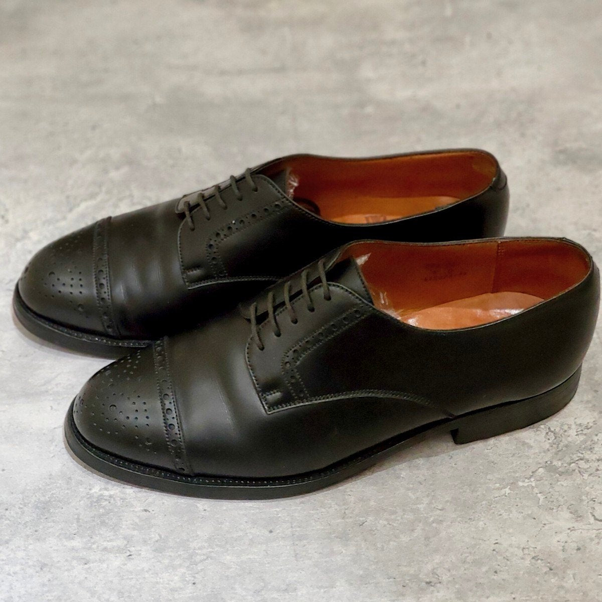 希少 極美品【J.M.WESTON】ジェイエムウエストン 503 セミブローグ 旧旧ロゴ カーフ ブラック サイズ UK6D