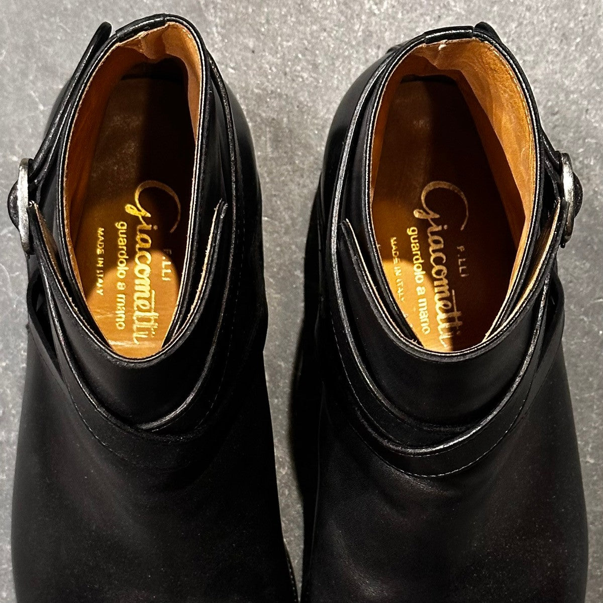 極美品【F.LLI GIACOMETTI】フラテッリ ジャコメッティ FG337 ジョッパーブーツ カーフ ブラック サイズ39