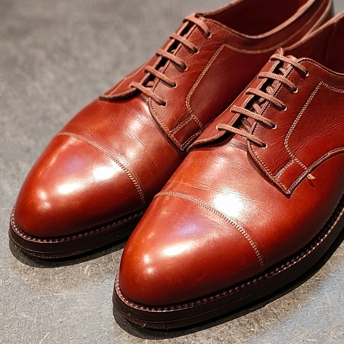 超希少 極美品 【J.M.WESTON】ジェイエムウエストン 60年代？ ストレートチップ ダービー カーフ ブラウン サイズ UK6C