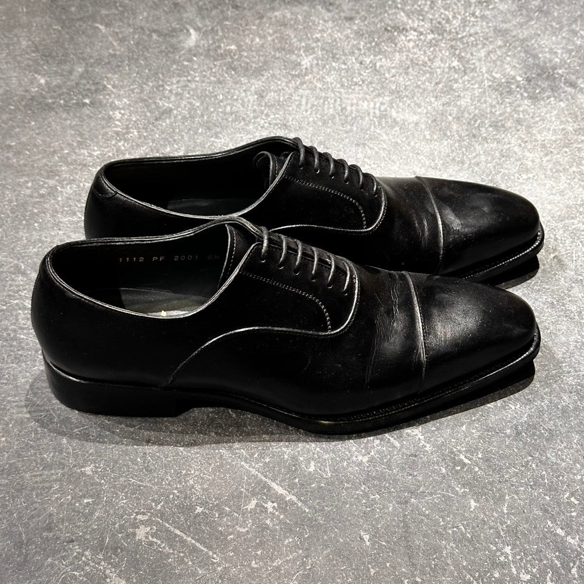 使用数回【perfette】ペルフェット 1112 ストレートチップ カーフ ブラック サイズUK8.5