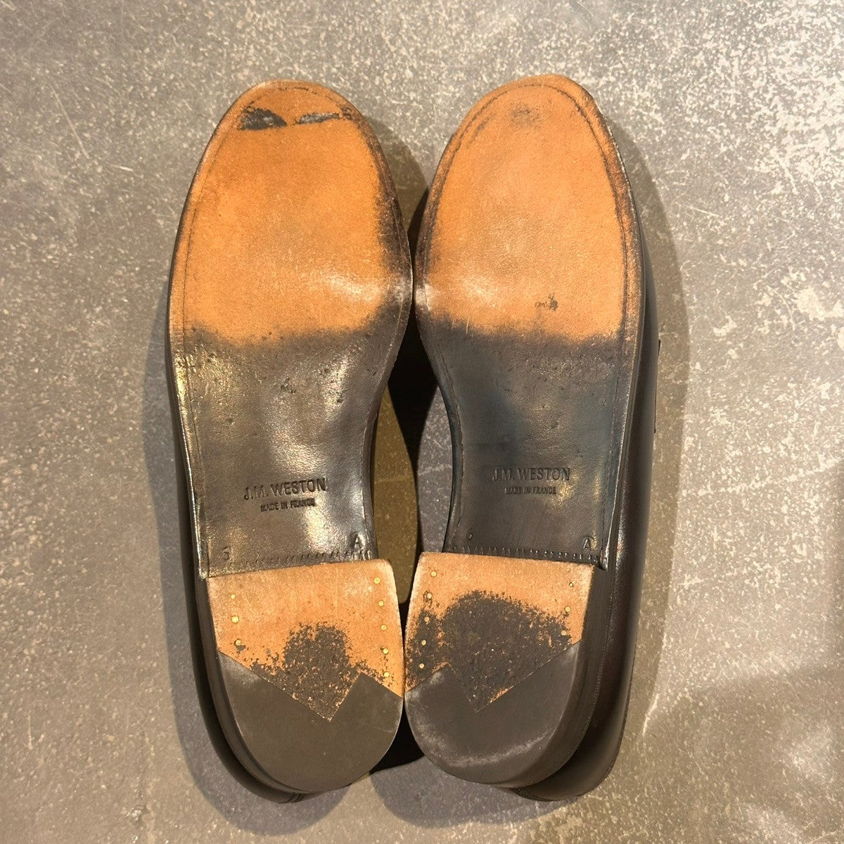 美品【J.M.WESTON】ジェイエムウエストン 180 シグニチャーローファー ローファー ボックスカーフ ブラック サイズUK6A 41ラスト