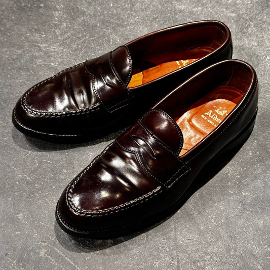 美品【ALDEN】オールデン 986 ペニーローファー コードバン ダークバーガンディ サイズUS9C バンラスト