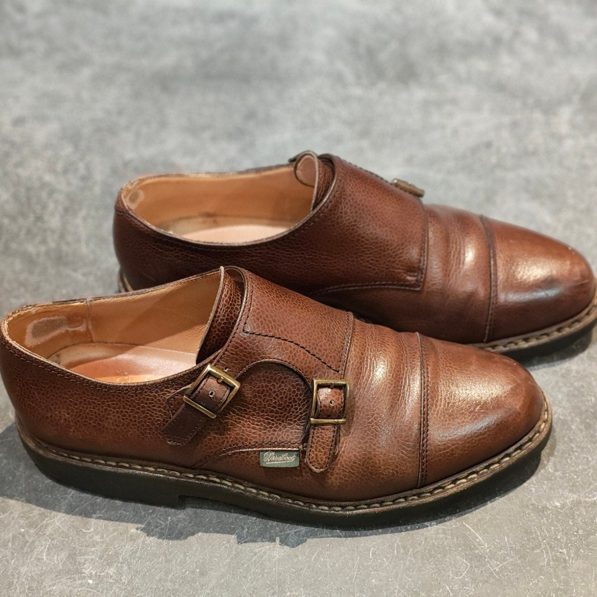PARABOOT】パラブーツ ウィリアム ダブルモンク グレインレザー