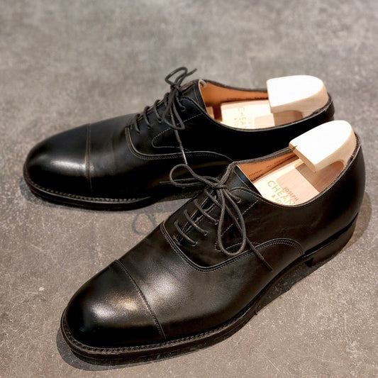 美品【JOSEPH CHEANEY】ジョセフチーニー アルフレッド ストレートチップ カーフ ブラック サイズUK6.5