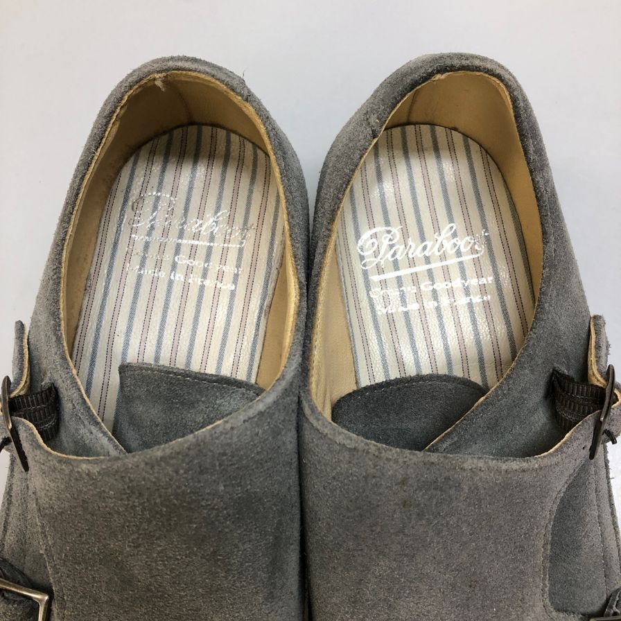 【Paraboot】パラブーツ レザーシューズ ダブルモンク スエード メンズ グレー サイズUK8.5