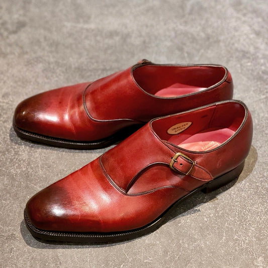 【EDWARD GREEN】エドワードグリーン OUNDLE オウンドル バーニーズニューヨーク別注 シングルモンク カーフ バーガンディ サイズUK7.5E 888ラスト
