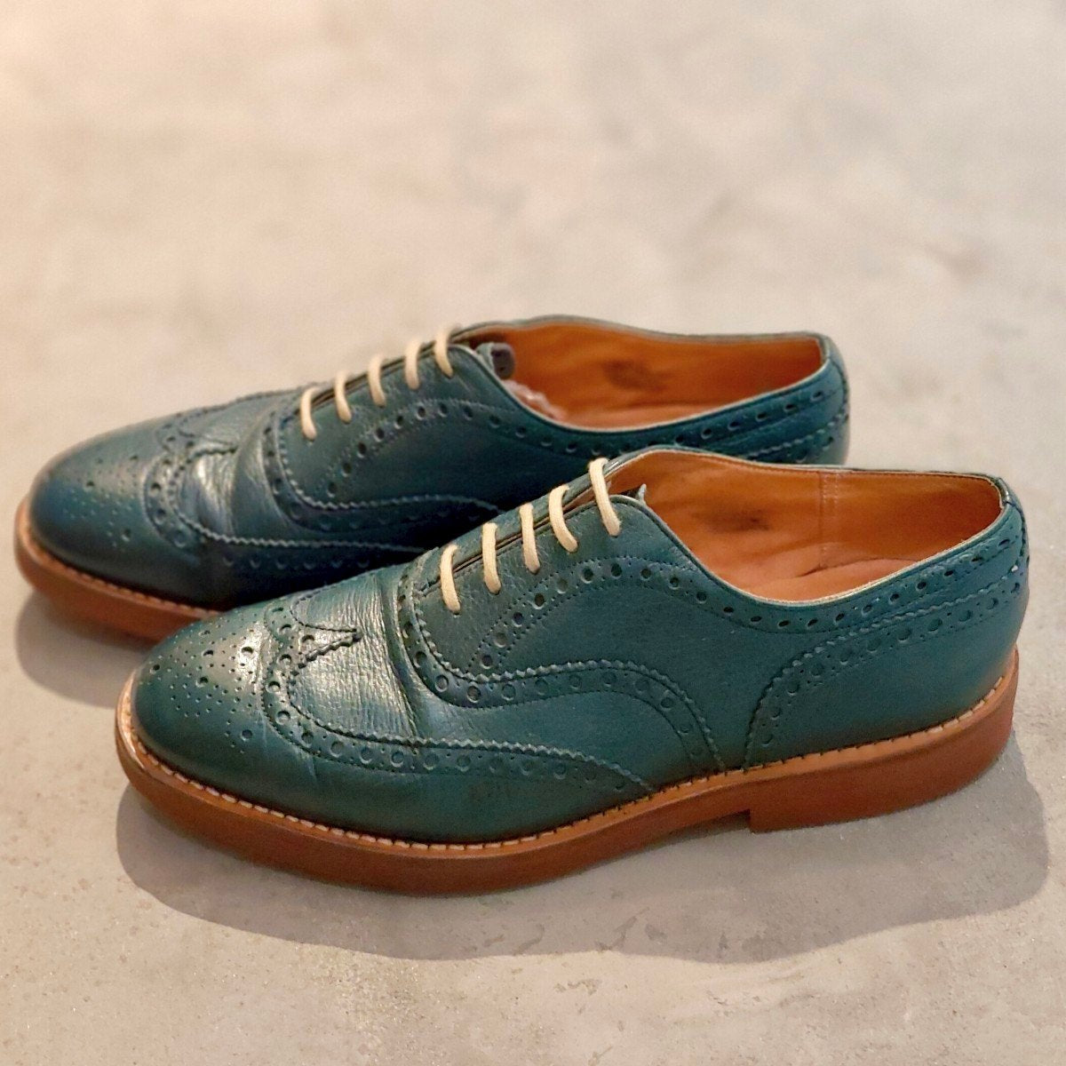 希少 美品【Church´s】チャーチ ダウントン シカ革 ターコイズ サイズUK70H 81ラスト