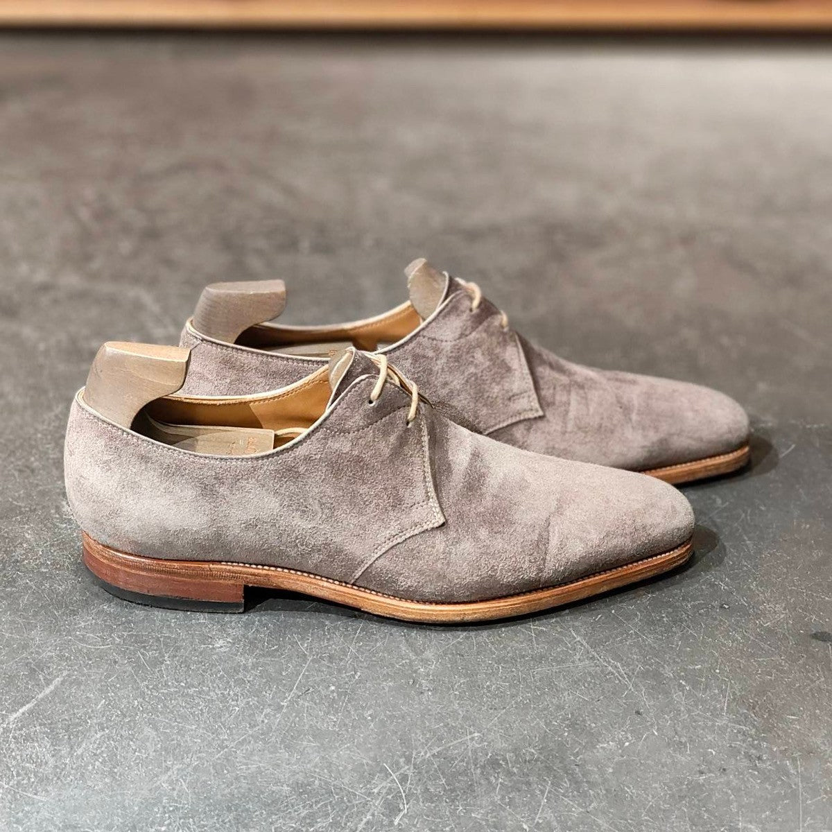 【ジョンロブ×ポールスミス】JOHN LOBB×Paul Smith  2アイレット ダービー スエード グレー サイズ 7E 8000ラスト