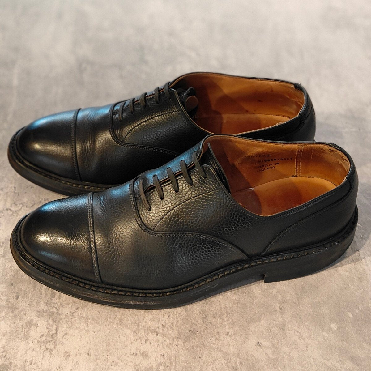 【CROCKETT&JONES】クロケット＆ジョーンズ エクセター 3 ストレートチップ グレインレザー 378ラスト ブラック サイズUK7E  378ラスト