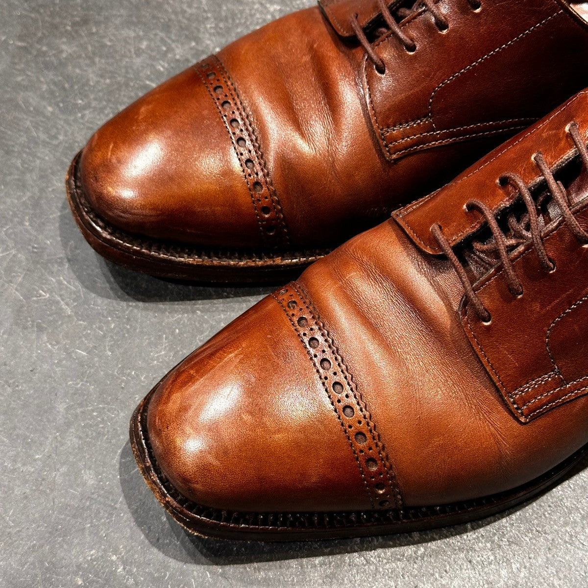 【CROCKETT&JONES】クロケット&ジョーンズ エイボン ストレートチップ カーフ ブラウン サイズ6.5