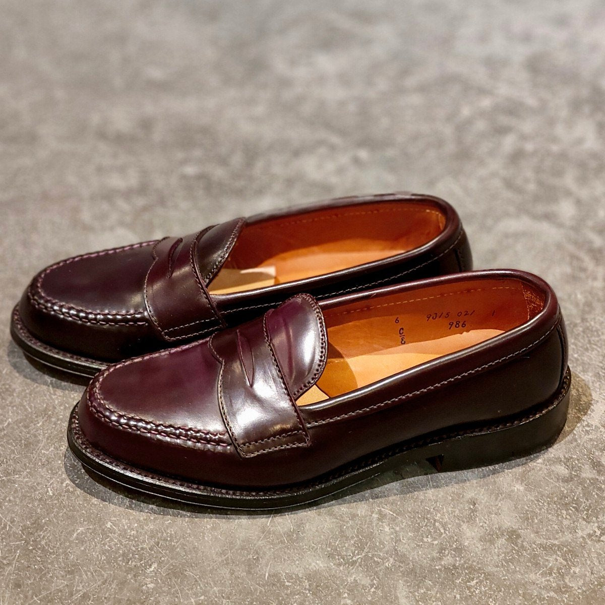 新品未使用【ALDEN】オールデン 986 ペニーローファー コードバン ダークバーガンディ サイズ US6E バンラスト