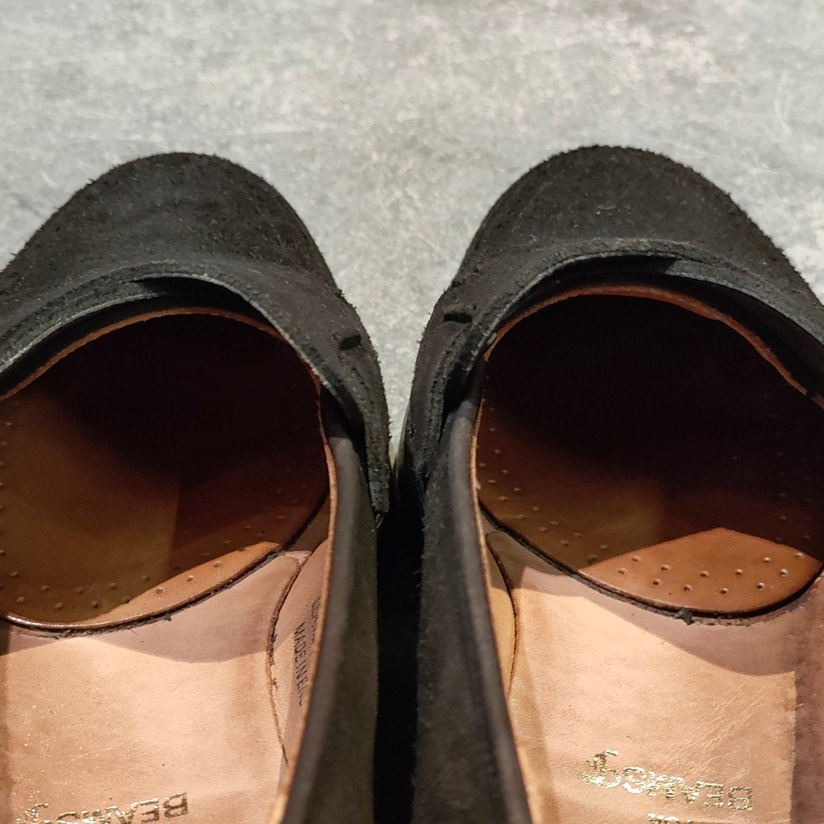 【CROCKETT&JONES】クロケット＆ジョーンズ ビームスF別注 ブリムストーン ローファー バタフライ スエード ブラック サイズUK6E 302ラスト