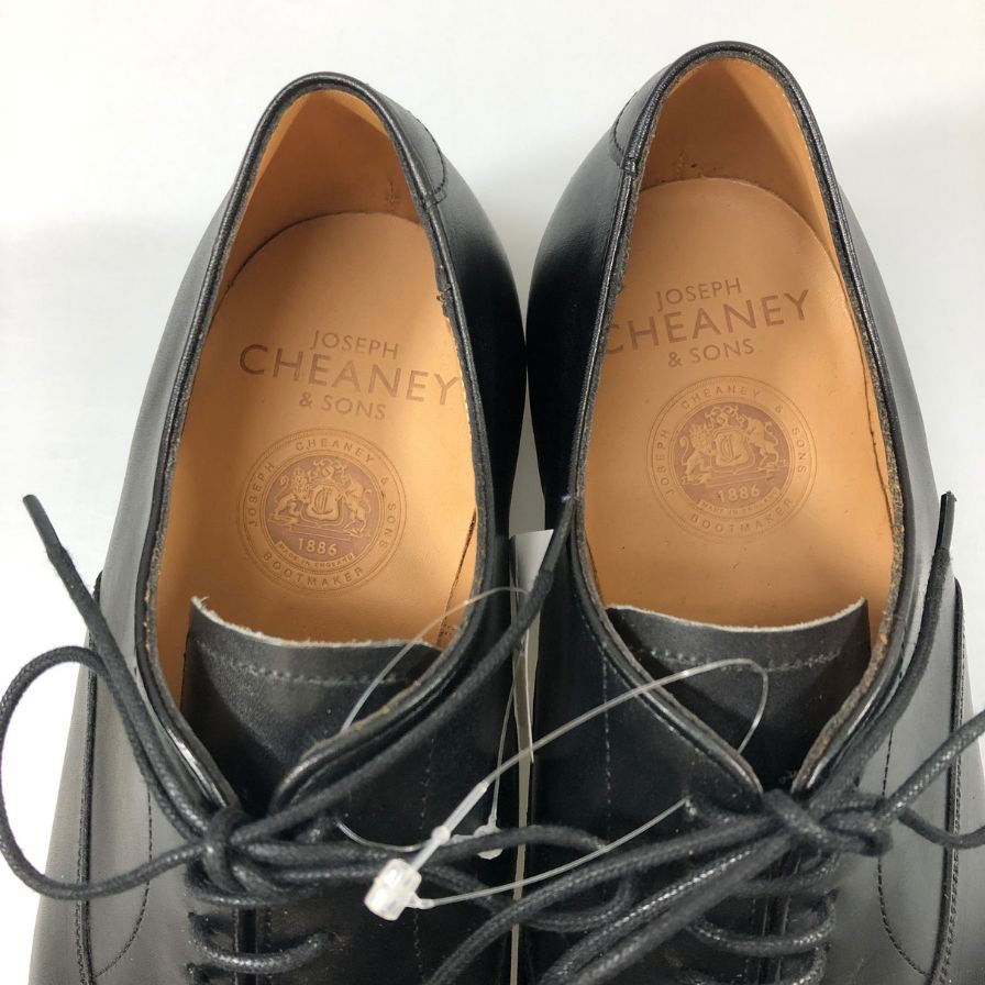 【JOSEPH CHEANEY】ジョセフチーニー レザーシューズ ライム ストレートチップ カーフ ブラック サイズUK6.5 LIME