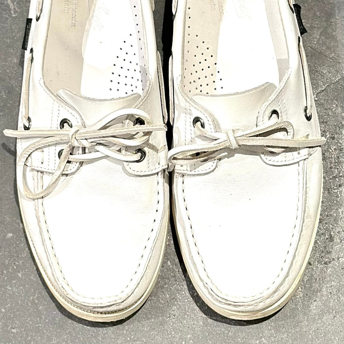 美品【PARABOOT】パラブーツ バース デッキシューズ カーフ ホワイト サイズ5.5