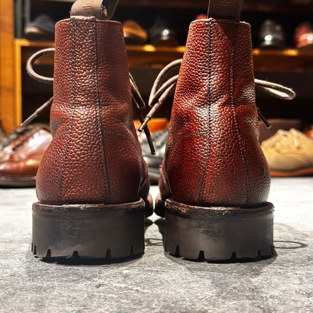 美品【JOSEPH CHEANEY】ジョセフチーニー ペナイン2 ギブソンブーツ グレインレザー ブラック サイズUK6