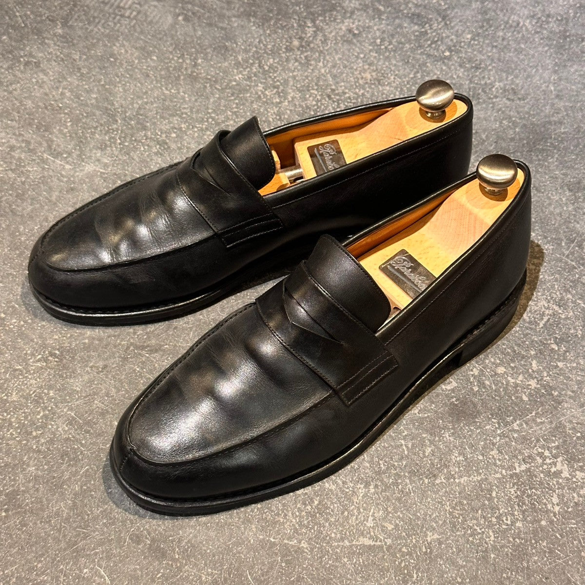 【PARABOOT】パラブーツ アドニス コインローファー カーフ ブラック サイズUK10