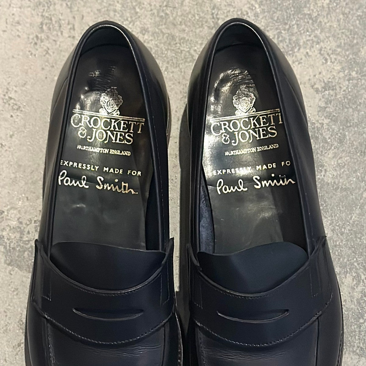 希少【CROCKETT&JONES】クロケット&ジョーンズ  コインローファー ポールスミス別注 カーフ ネイビー サイズUK6E 314ラスト