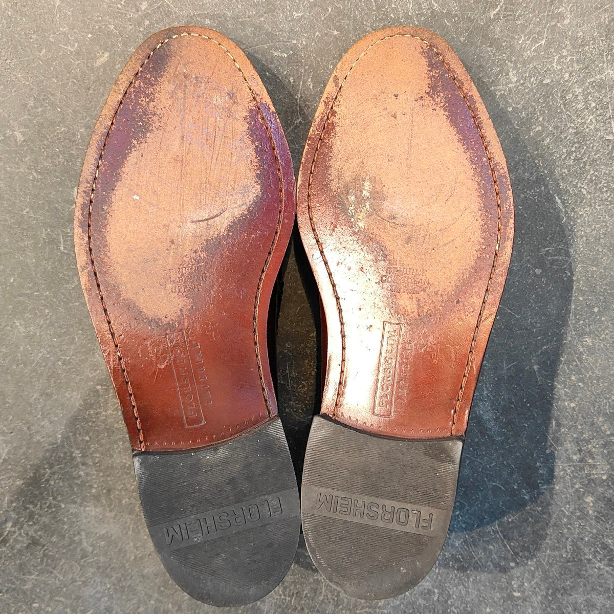 希少 使用数回【FLORSHEIM】フローシャイム YUMA コブラヴァンプ ローファー コードバン バーガンディ USA製 サイズ US8