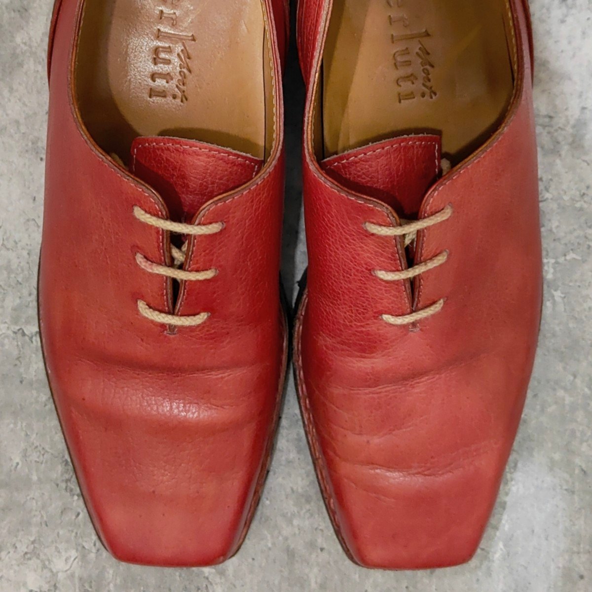 【BERLUTI】ベルルッティ ウルテマ スクエアトゥ ホールカット グレインレザー レッド  サイズUK6.5