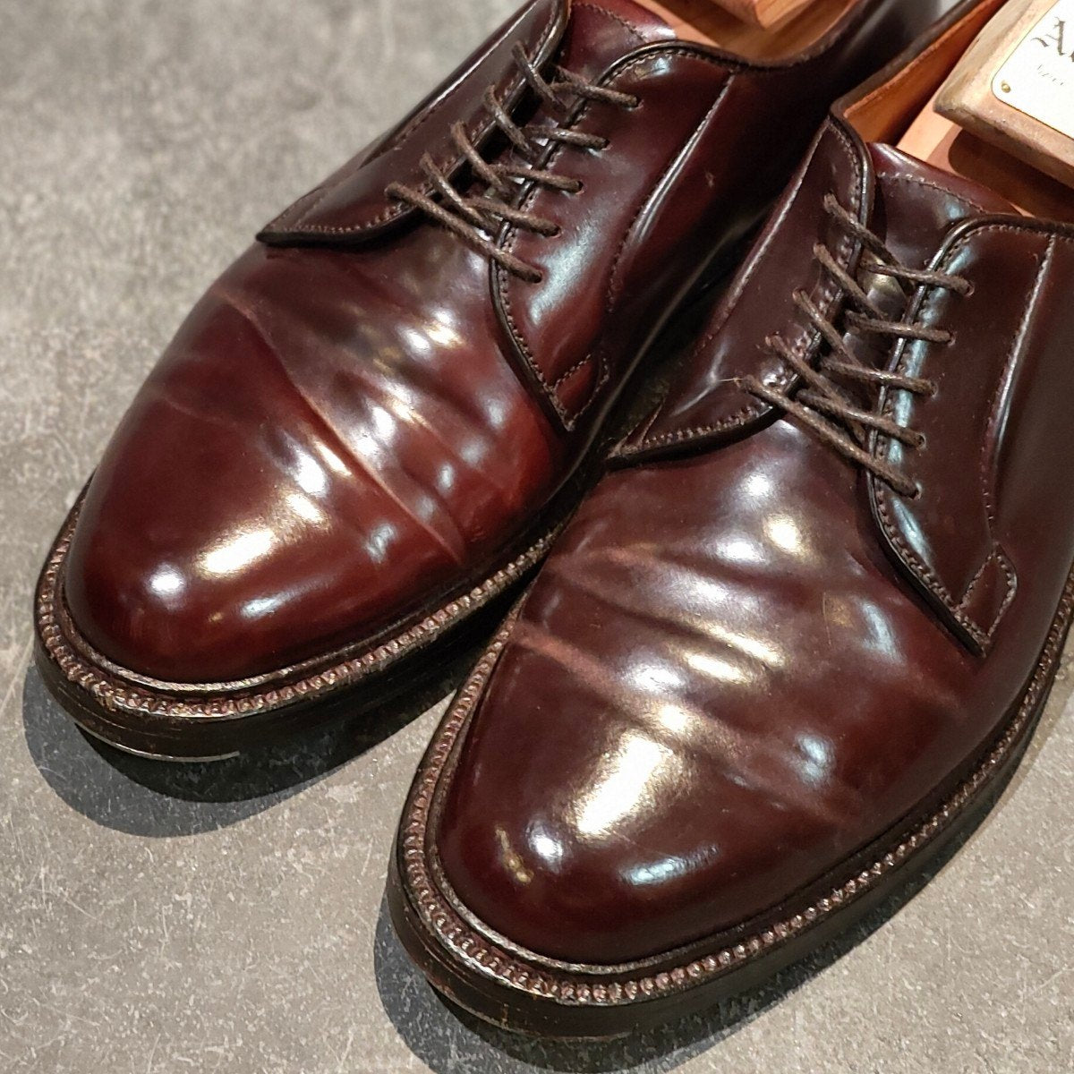 【ALDEN】オールデン 990 プレーントゥ コードバン ダークバーガンディ サイズ US7D バリーラスト 参考定価￥220,000-