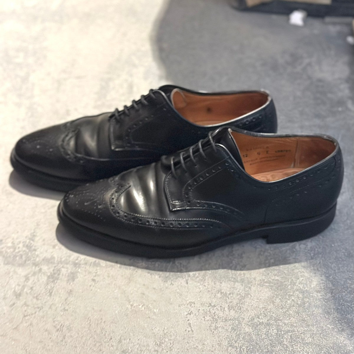 【CROCKETT&JONES】クロケット&ジョーンズ ウイングチップ スワンシー カーフ ブラック サイズ 6E 341ラスト