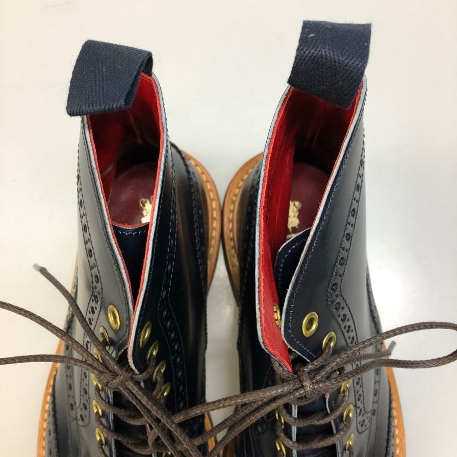【Tricker’ｓ】トリッカーズ M2508 ウィングチップ カントリーブーツ メンズ サイズ 8ハーフ ネイビー