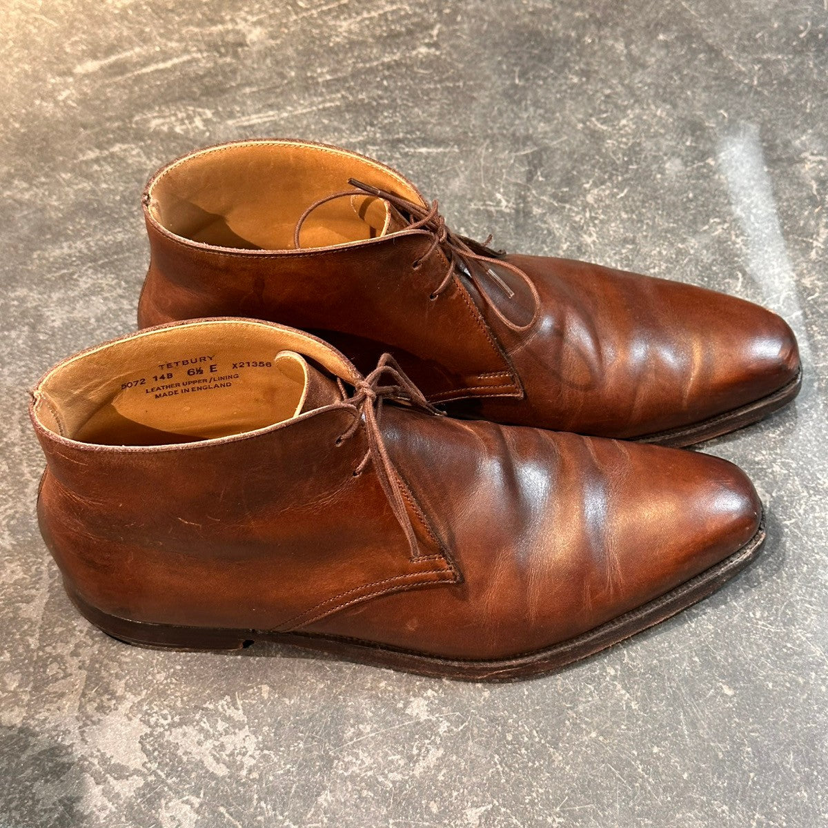 【Crockett & Jones】クロケット&ジョーンズ テットベリー チャッカブーツ カーフ ブラウン サイズUK6.5E 348ラスト