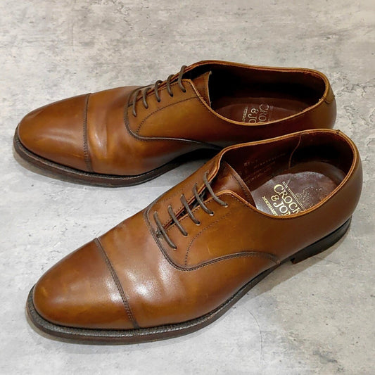 【CROCKETT&JONES】クロケット＆ジョーンズ ケント ストレートチップ カーフ ブラウン サイズUK5E 341ラスト