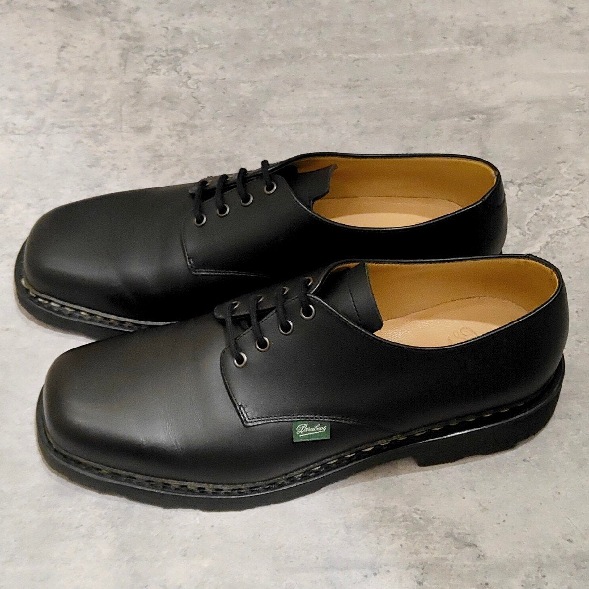 極美品【Paraboot】パラブーツ キャッスル プレーントゥ カーフ ブラック サイズUK9