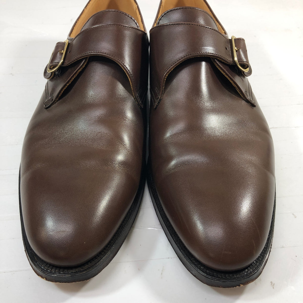 【CROCKETT&JONES】クロケット&ジョーンズ マルバーン シングルモンク カーフ ブラウン UK9.5E メンズ MALVERN