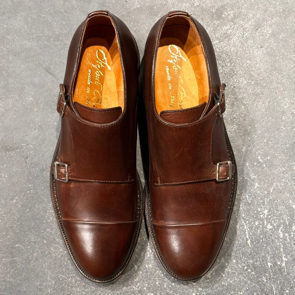 未使用品【Stefano Branchini】ステファノブランキーニ ST181 ダブルモンクストラップ カーフ ブラウン サイズ42