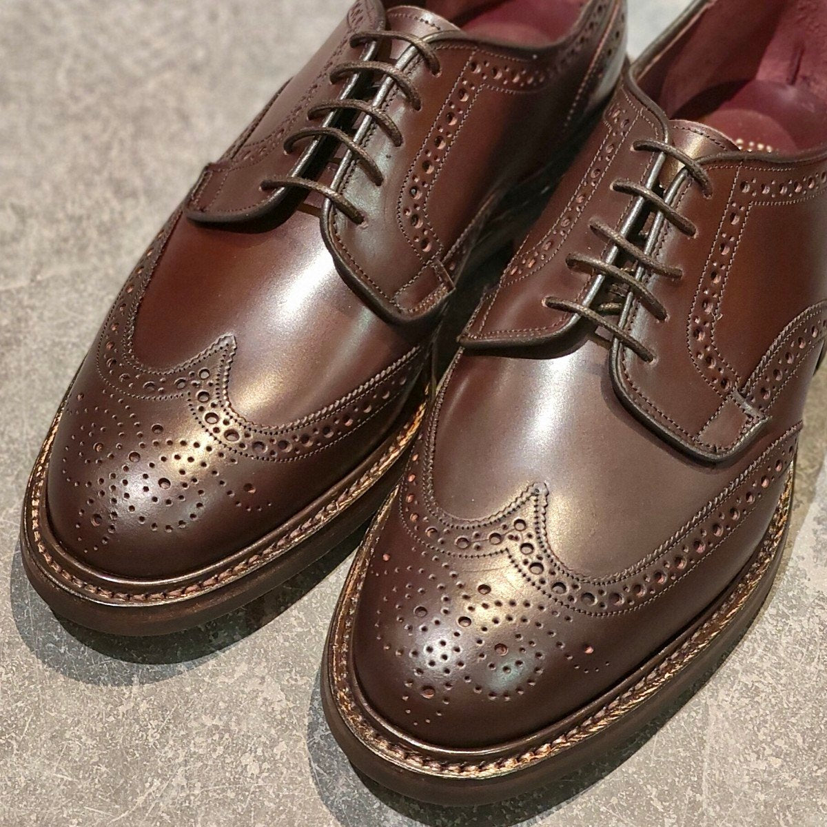 希少 新品未使用【JOSEPH CHEANEY】ジョセフチーニー HEYFORDⅡウイングチップ コードバン バーガンディ サイズUK7.5