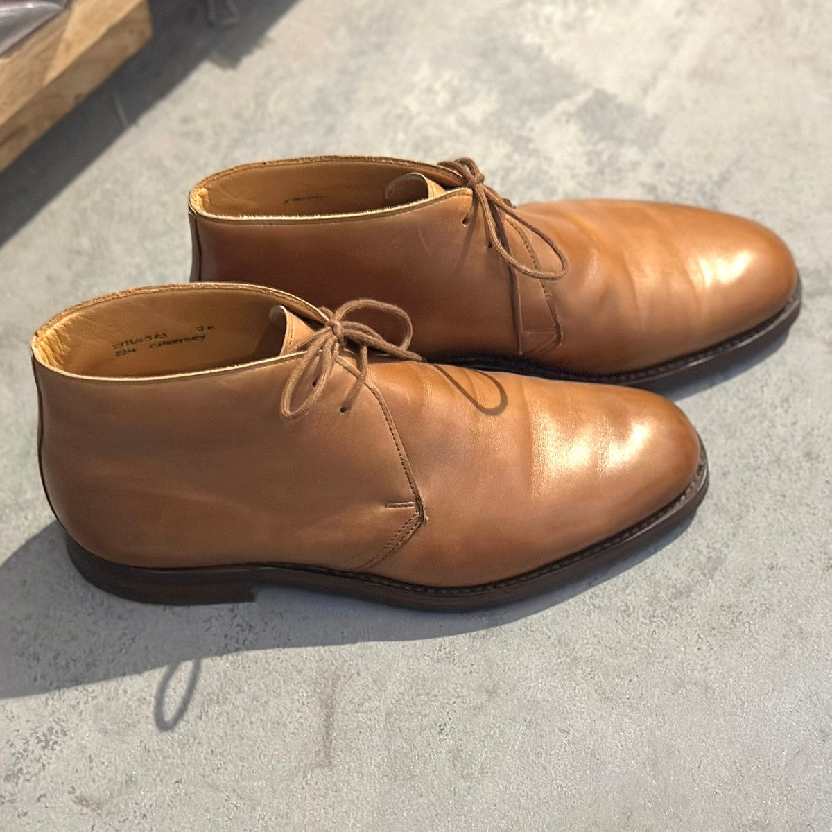 極美品【CROCKETT&JONES】クロケット&ジョーンズ チャートシー チャッカブーツ カーフ ブラウン サイズUK7E 224ラスト