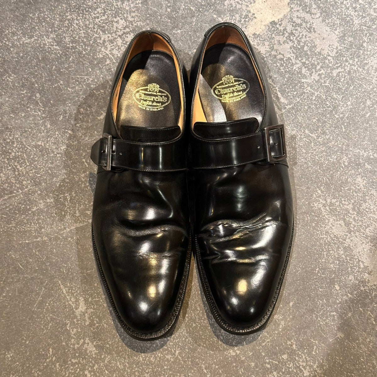 【Church’s】チャーチ TOKYO シングルモンク ポリッシュバインダーカーフ ブラック サイズUK75G