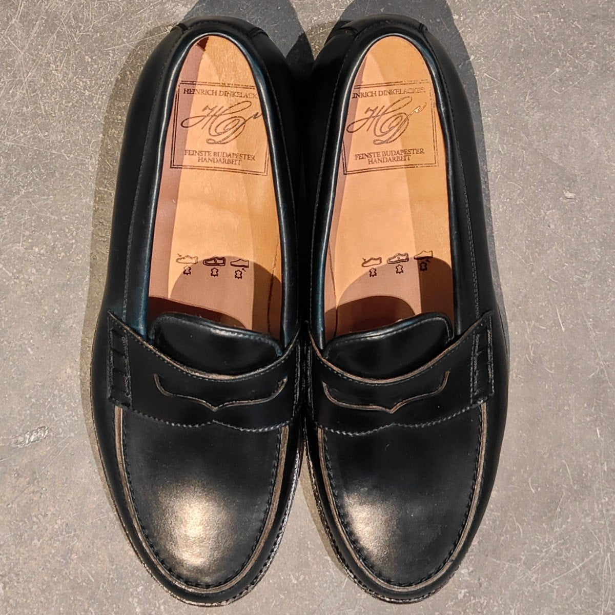 希少 新品未使用【HEINRICH DINKELACKER】ハインリッヒディンケラッカー ウィーン ローファー コードバン ネイビー サイズ UK6.5