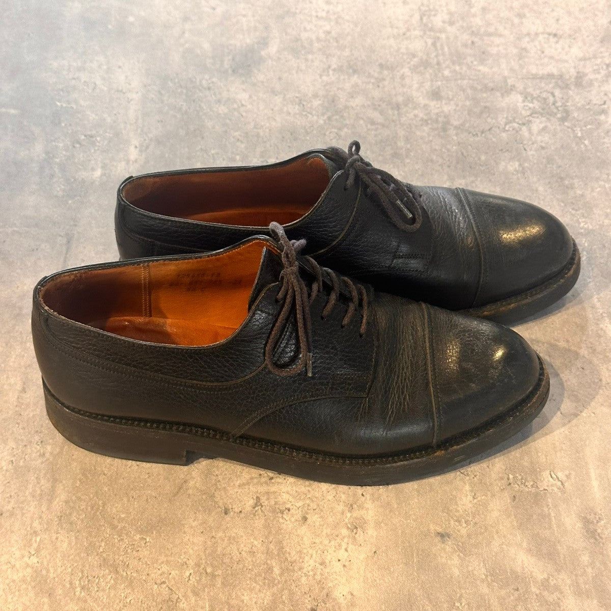 希少【J.M.WESTON】ジェイエムウエストン 旧モデル 765 キャップトゥ ダブルソールダービー グレインレザー ブラック サイズUK5.5C 22ラスト