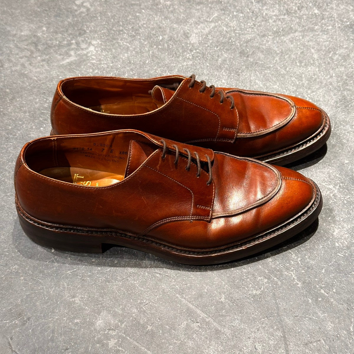 【CROCKETT&JONES】クロケット&ジョーンズ  SUBS サセックス Uチップ カーフ ブラウン サイズUK7E 363ラスト