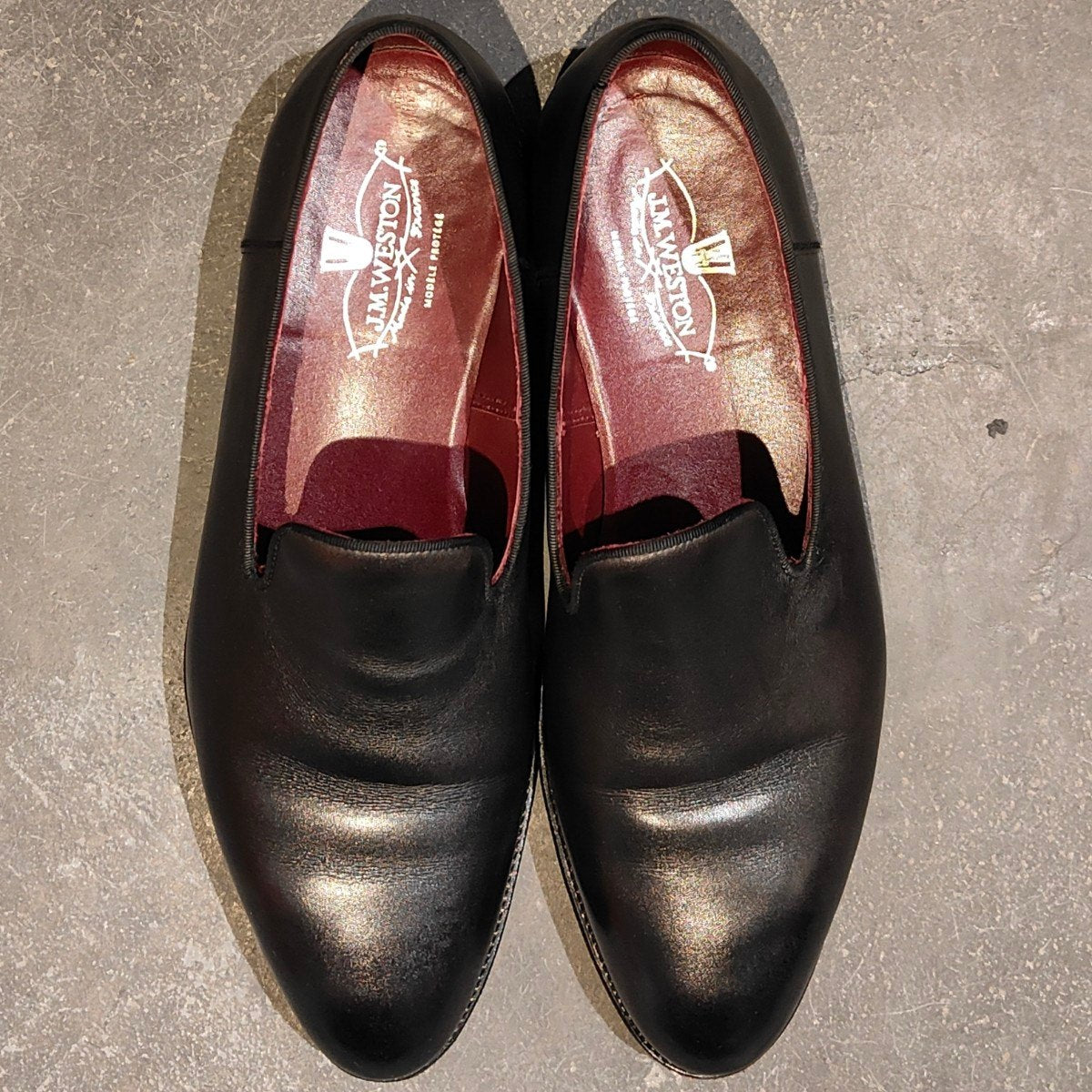 希少 使用数回【J.M. WESTON】ジェイエムウエストン 345 ウルトラウエストン スリッポン カーフ ブラック サイズUK7.5D