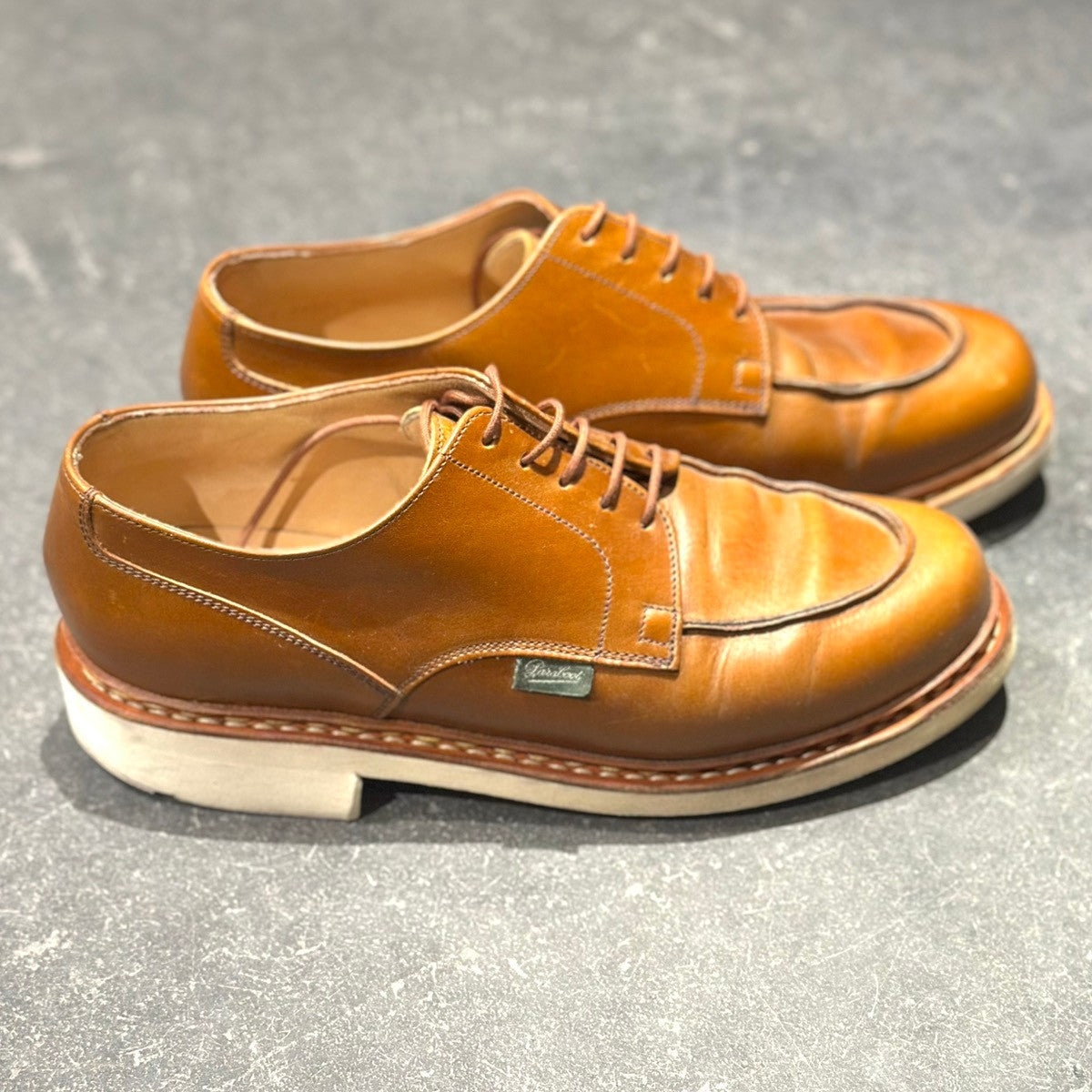 Paraboot】パラブーツ シャンボード Uチップ 白ソール カーフ ブラウン