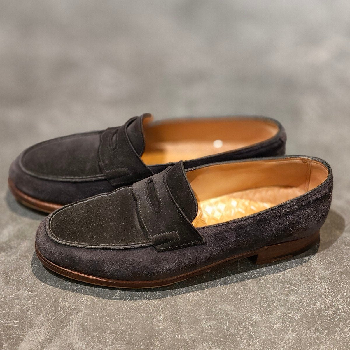 JOHN LOBB】ジョンロブ ロペス ローファー スエード ネイビーブラック