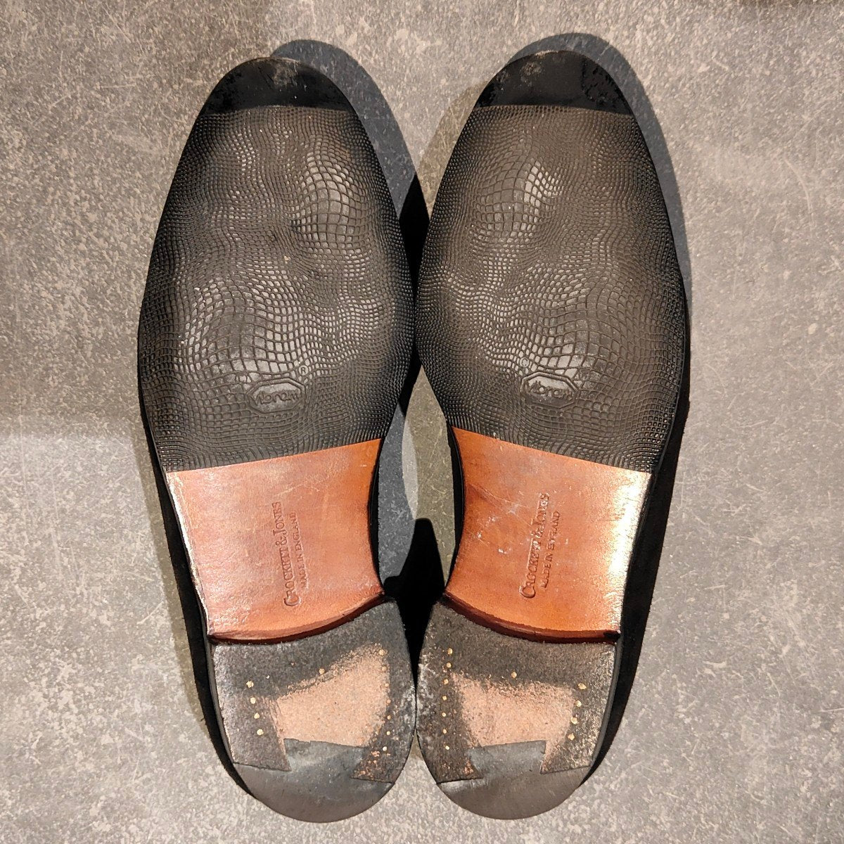 【CROCKETT&JONES】クロケット＆ジョーンズ ビームスF別注 ブリムストーン ローファー バタフライ スエード ブラック サイズUK6E 302ラスト