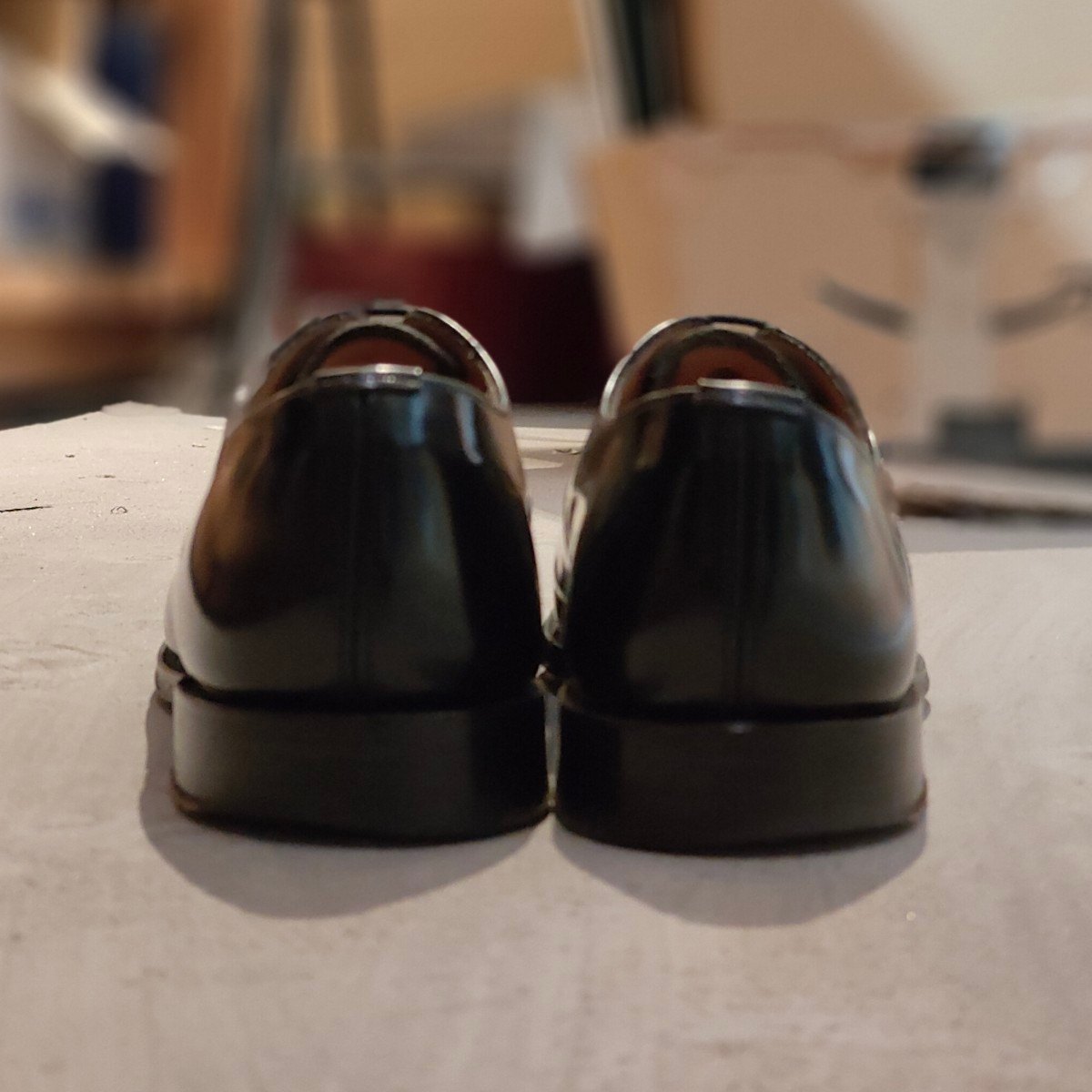 美品 【Church´s】チャーチ バークロフト 5都市  パンチドキャップトゥ ポリッシュドバインダーカーフ ブラック サイズUK60F 84ラスト
