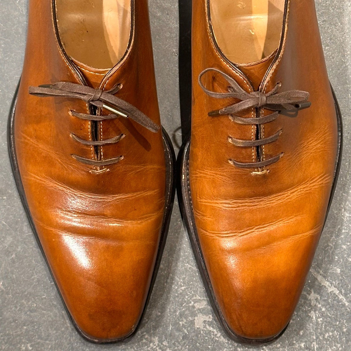 【Stefano Branchini】ステファノブランキーニ 4707 ホールカット プレーントゥ カーフ ブラウン サイズUK6