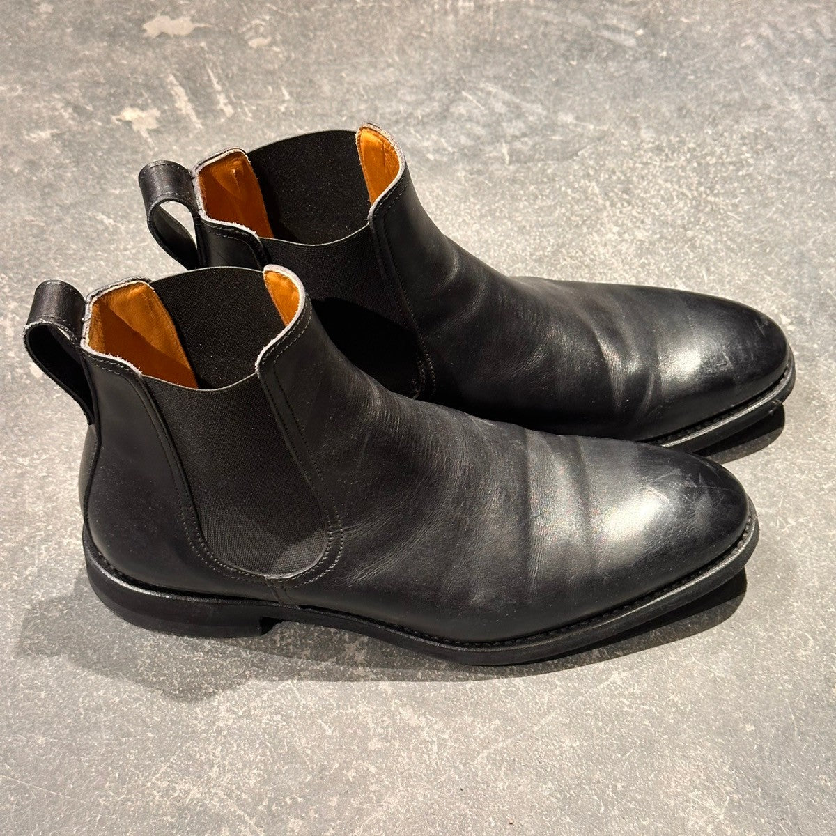 美品【Berwick】バーウィック 376 サイドゴアブーツ カーフ ブラック サイズUK7.5