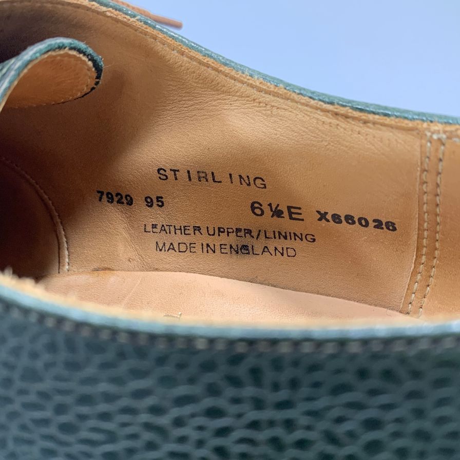 【CROCKETT&JONES】クロケット＆ジョーンズ トゥモローランド別注 レザーシューズ スターリング プレーントゥ シボレザー グリーン サイズ6.5E STIRLING