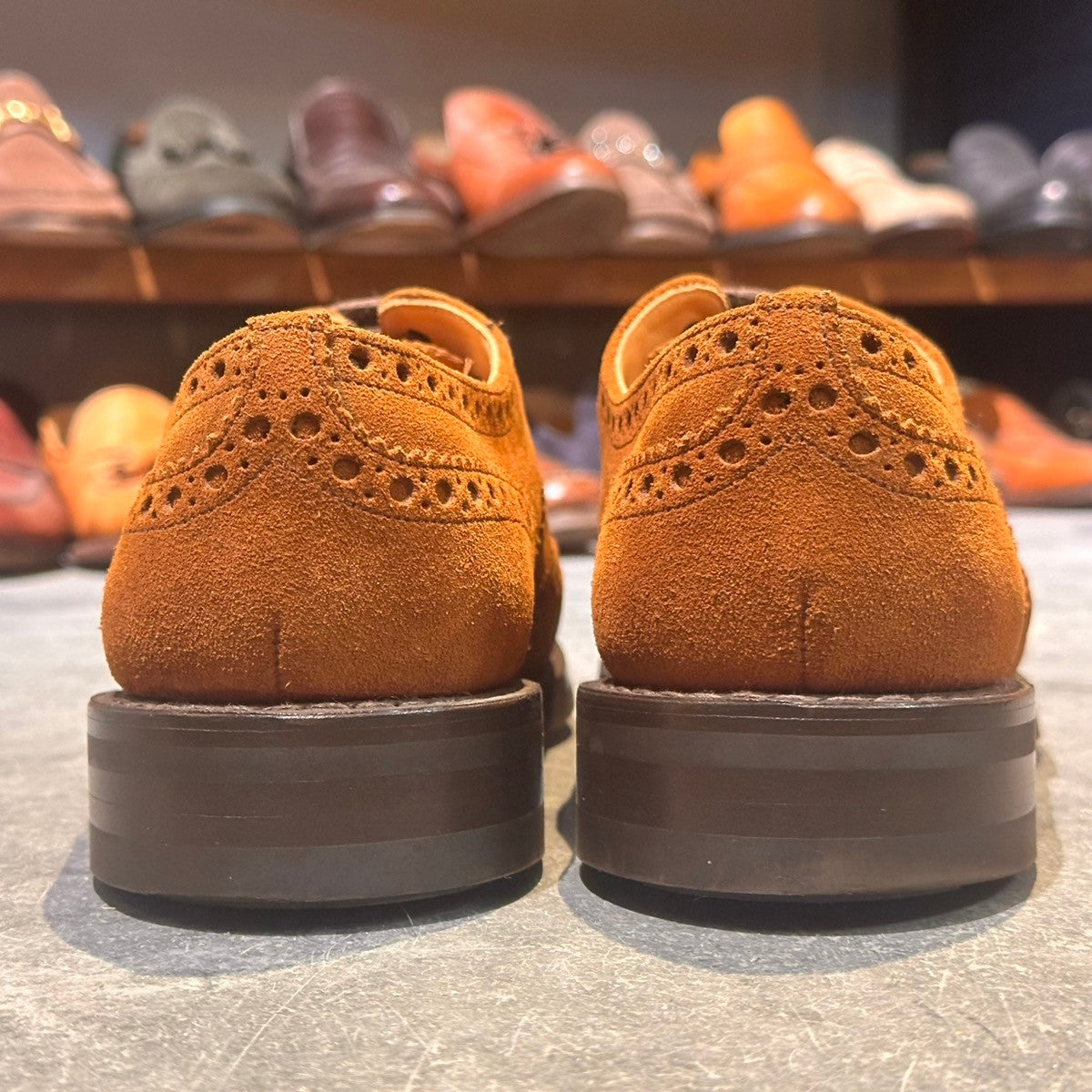 極美品【Church's】チャーチ フェアフィールド 4都市 フルブローグ スエード ブラウン タバコ サイズUK75F 81ラスト