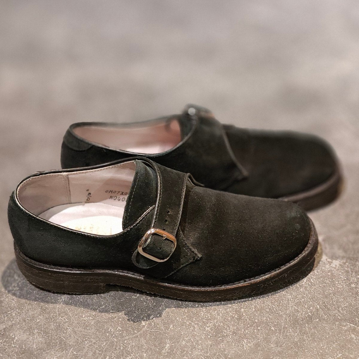美品【ALDEN】オールデン N0406 ワイルドライフテーラー別注 シングルモンク スエード ブラック サイズ US6D ミリタリーラスト