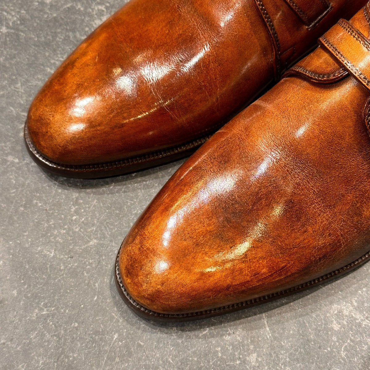 【BERLUTI】ベルルッティ シングルモンク カーフ ライトブラウン サイズUK6.5